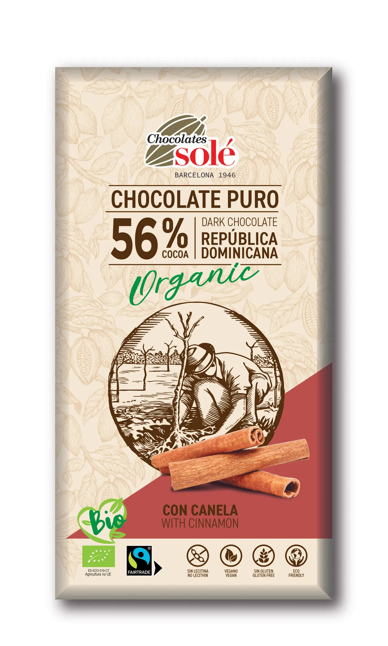56% bio étcsokoládé fahéjjal 100g